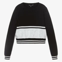 Guess Junior Girls Black Cotton Knit Sweater