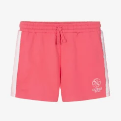 Guess Junior Girls Pink Cotton Jersey Shorts Hot