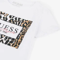 Guess Junior Girls White Cotton T-Shirt Sale