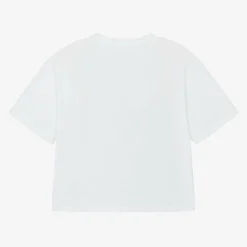 Guess Junior Girls White Cotton Diamanté T-Shirt Hot