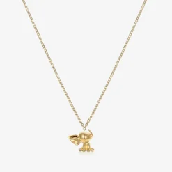 NOA Mini 18kt Yellow Gold Diamond Elephant Necklace (38cm)