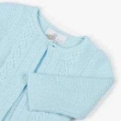 Beau KiD Light Blue Cotton Knit Baby Cardigan