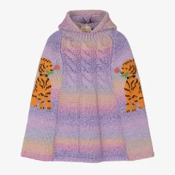 Gucci Lilac Purple Cat Wool Poncho Online