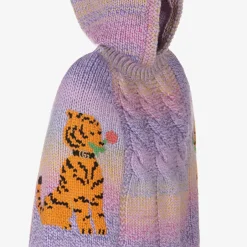 Gucci Lilac Purple Cat Wool Poncho Online