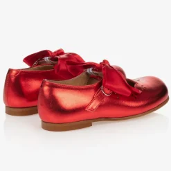 Childrens Classics Metallic Red Leather Shoes Discount