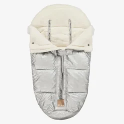 Elodie Metallic Silver Padded Footmuff (90cm) SilverSheen Outlet