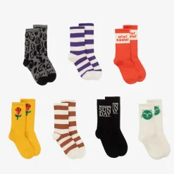 Mini Rodini Multicolour Organic Cotton Socks (7 Pack) New