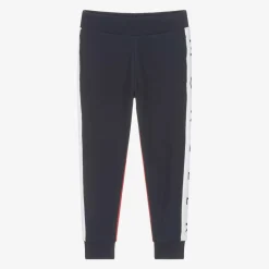 Moncler Enfant Navy Blue & Red Cotton Joggers Best