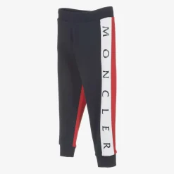 Moncler Enfant Navy Blue & Red Cotton Joggers Best