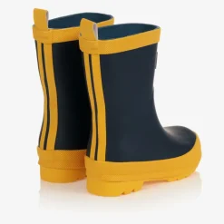 Hatley Navy Blue & Yellow Rain Boots Best