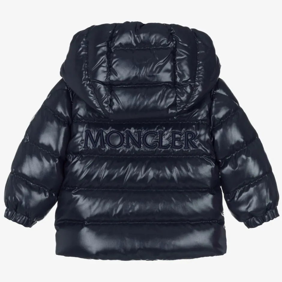 Moncler Enfant Navy Blue Anand Down Padded Puffer Coat Outlet