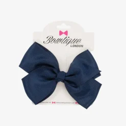 Bowtique London Blue Bow Hair Clip (10cm) Navy Clearance
