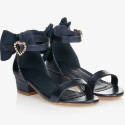 Angels Face Blue Bow Heel Sandals Navy Outlet