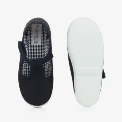 Pisamonas Navy Blue Canvas T-Bar Shoes Clearance