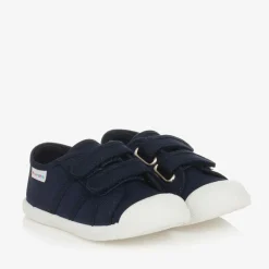 Pisamonas Navy Blue Canvas Velcro Trainers Outlet