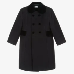 Ancar Navy Blue Classic Wool Coat Best