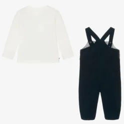 Tommy Hilfiger Navy Blue Corduroy Baby Dungaree Set Outlet