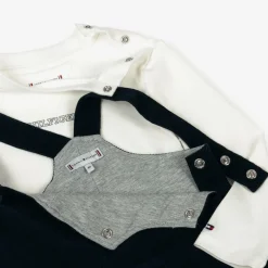Tommy Hilfiger Navy Blue Corduroy Baby Dungaree Set Outlet
