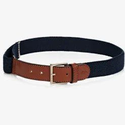 Zaccone Navy Blue Cotton & Leather Belt Hot