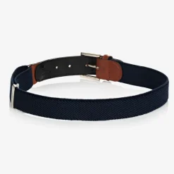 Zaccone Navy Blue Cotton & Leather Belt Hot