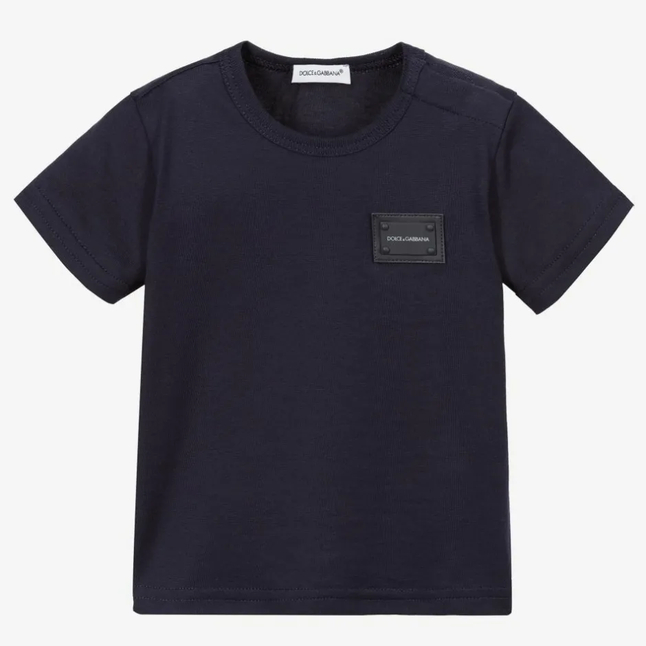 Dolce amp; Gabbana Navy Blue Cotton Baby T-Shirt Best