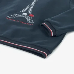 Tartine et Chocolat Navy Blue Cotton Eiffel Tower Sweatshirt Hot