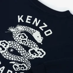 KENZO KIDS Navy Blue Cotton Snake Top Clearance