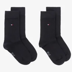 Tommy Hilfiger Navy Blue Cotton Socks (2 Pack) Hot