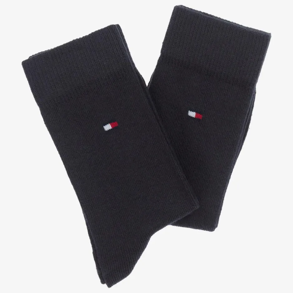 Tommy Hilfiger Navy Blue Cotton Socks (2 Pack) Hot