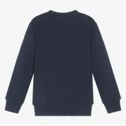 Moschino Kid-Teen Navy Blue Cotton Teddy Bear Sweatshirt Clearance