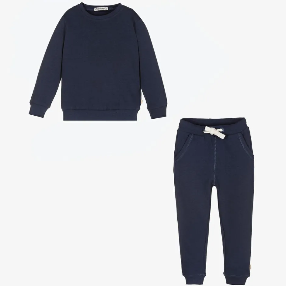 Minymo Navy Blue Cotton Tracksuit Hot