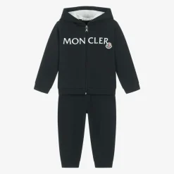 Moncler Enfant Navy Blue Cotton Tracksuit New