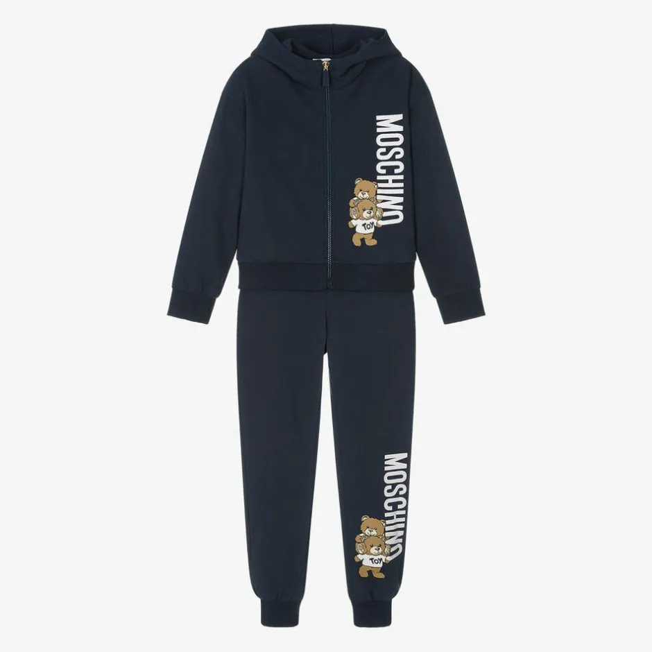 Moschino Kid-Teen Navy Blue Cotton Tracksuit