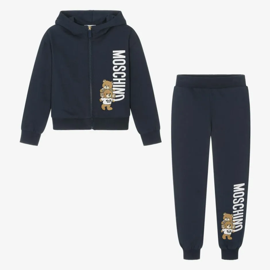 Moschino Kid-Teen Navy Blue Cotton Tracksuit