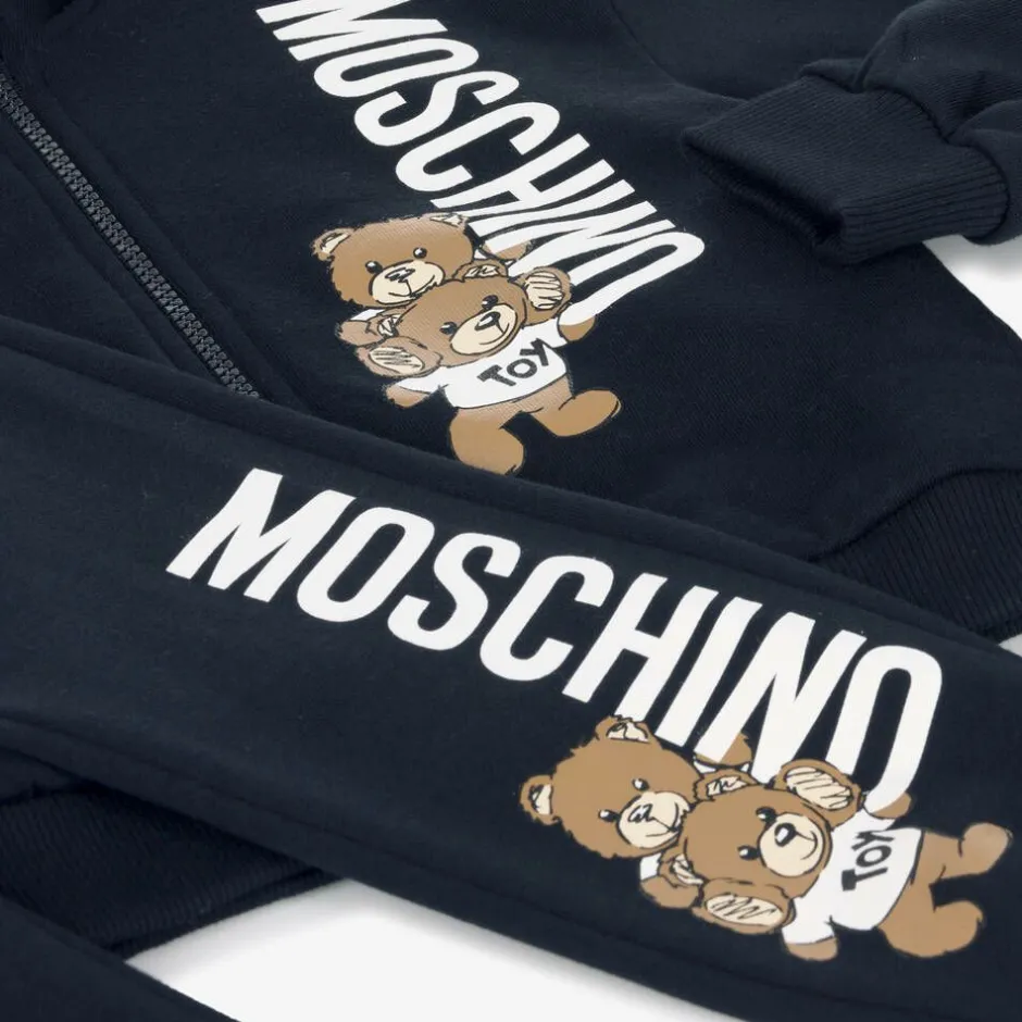 Moschino Kid-Teen Navy Blue Cotton Tracksuit