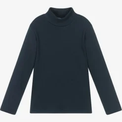 Everything Must Change Navy Blue Cotton Turtleneck Top Clearance