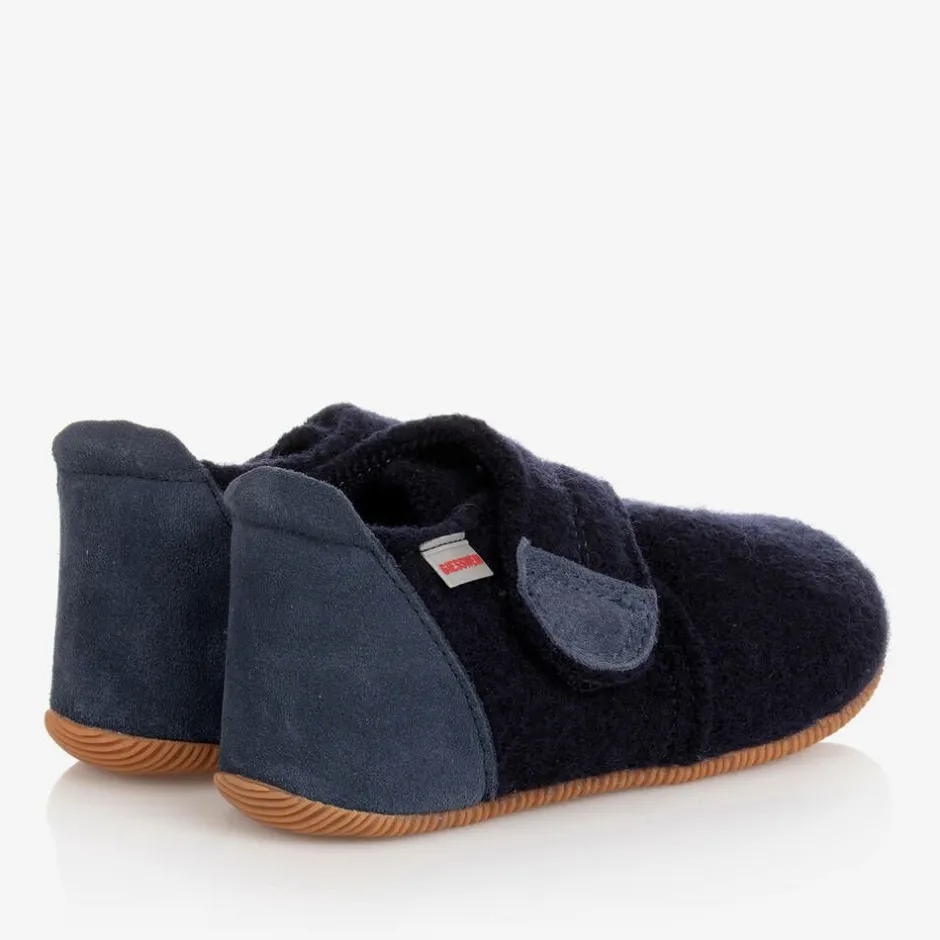 Giesswein Navy Blue Felted Wool Slippers Outlet