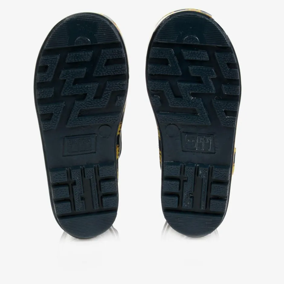 Playshoes Navy Blue Fire Truck Rain Boots