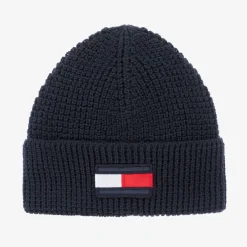 Tommy Hilfiger Navy Blue Flag Logo Beanie Hat Clearance