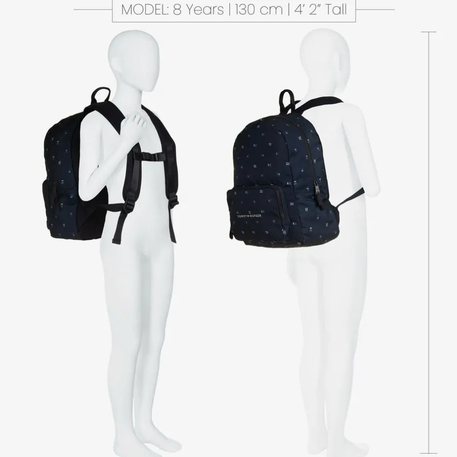 Tommy Hilfiger Navy Blue Flags Canvas Backpack (40cm)