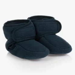 Playshoes Navy Blue Fleece Baby Booties Clearance