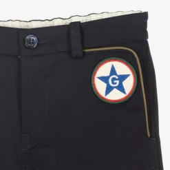 Gucci Navy Blue Gabardine Trousers Outlet