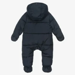 Tommy Hilfiger Navy Blue Hooded Baby Snowsuit Hot