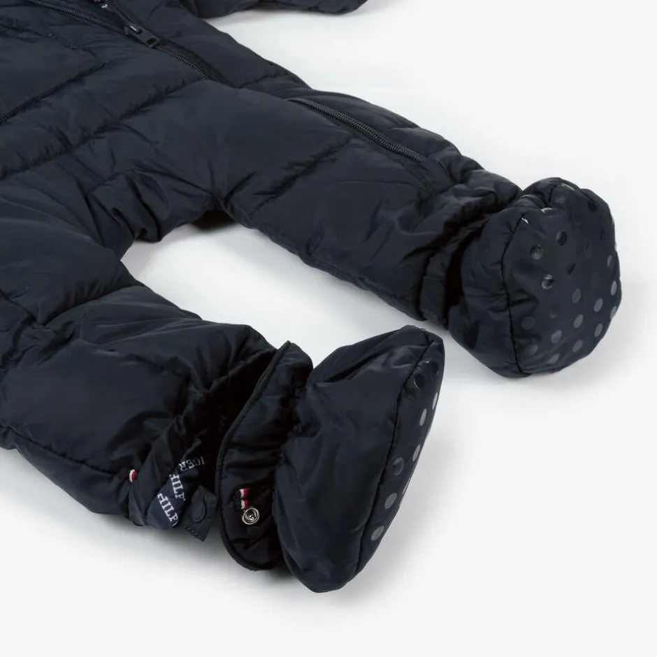 Tommy Hilfiger Navy Blue Hooded Baby Snowsuit Hot