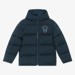 KENZO KIDS Navy Blue Hooded Puffer Coat Clearance