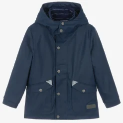 Mitty James Navy Blue Hooded Waterproof Raincoat Hot