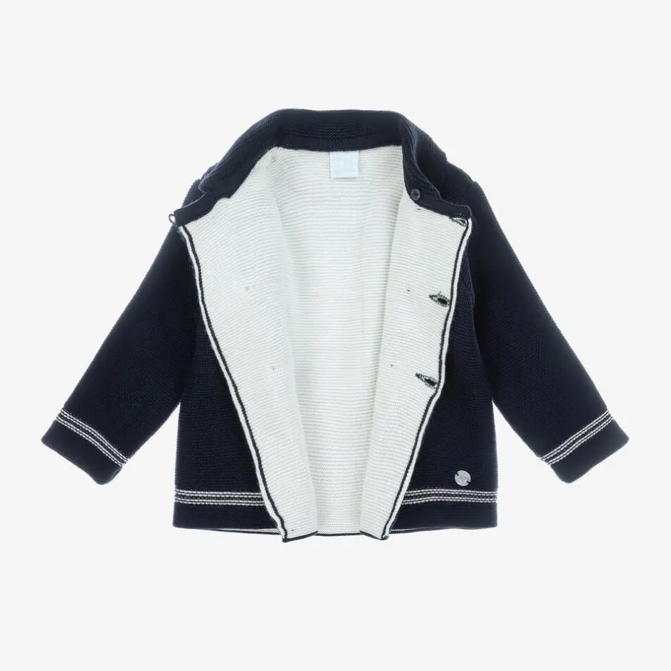 Artesanía Granlei Navy Blue Knitted Pram Coat Set Outlet