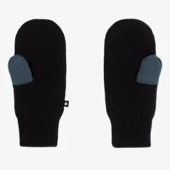 Molo Navy Blue Knitted Star Mittens Online