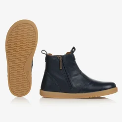 Bobux Kid + Navy Blue Leather Ankle Boots Best