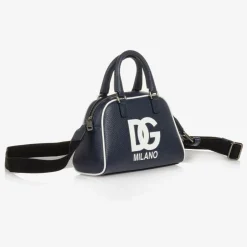 Dolce amp; Gabbana Navy Blue Leather DG Bag (20cm) Hot